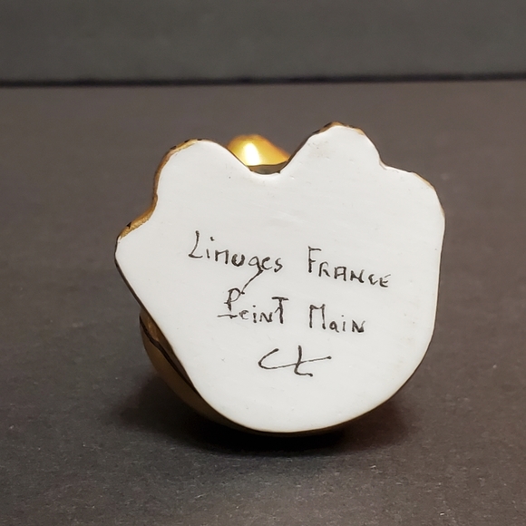 Limoges Peint Main Cat Trinket Box - Picture 10 of 11